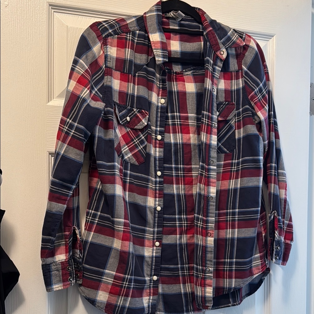 Plaid Button-Up Shirt
